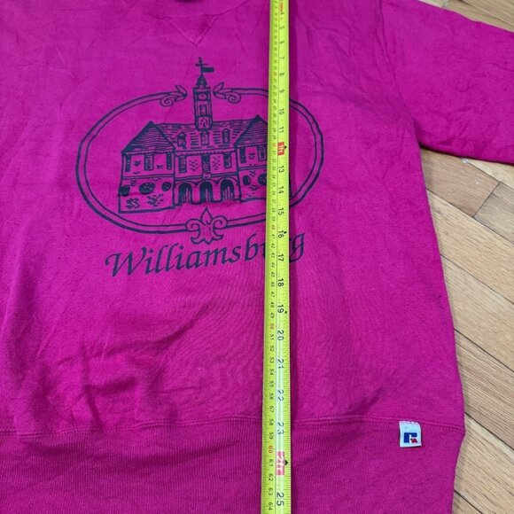 Vintage Russell Athletic Williamsburg Sweatshirt Pink USA Made Size M - Picture 6 of 9